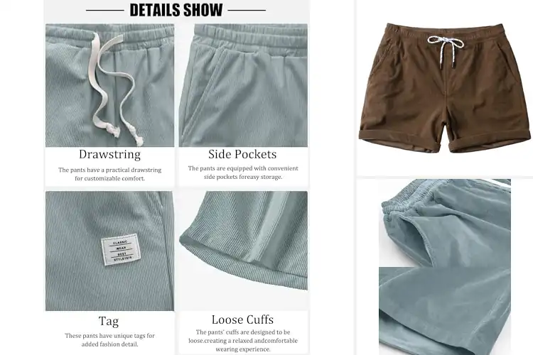 Detailed view of Best Casual Corduroy Shorts