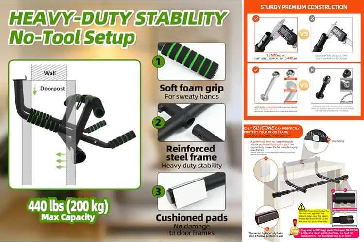 Detailed view of Best Door Pull Up Bars for US Homes