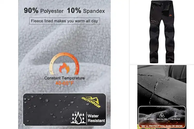 Detailed view of Best Waterproof Fleece Lined Winter Pants for Women