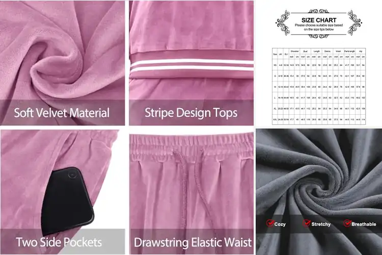 Detailed view of Best Womens Velour Lounge Sets: Cozy Luxury for Every Day